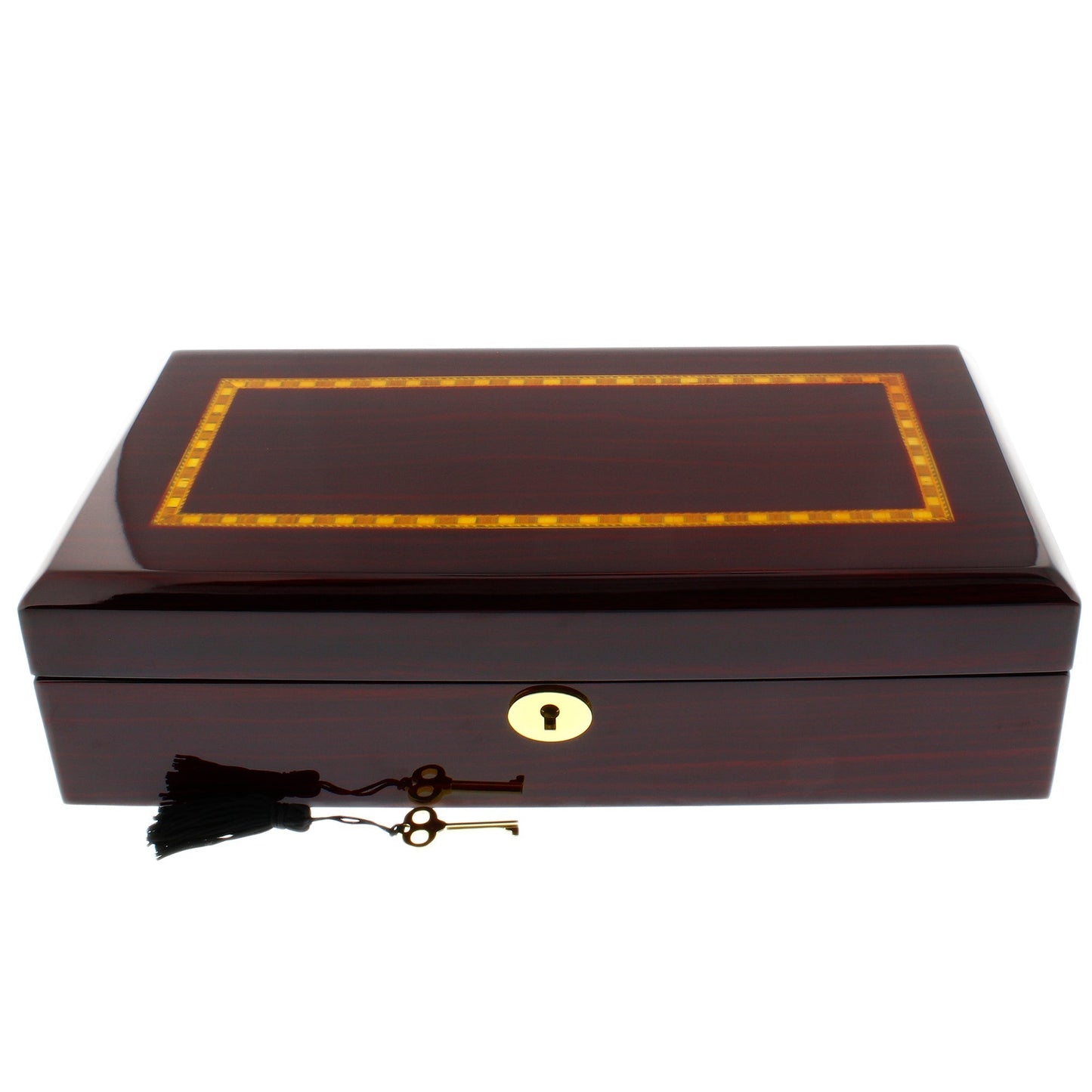 Premium 12 Watch Box in Cherry Wood Piano Gloss Finish with Luxury Lining