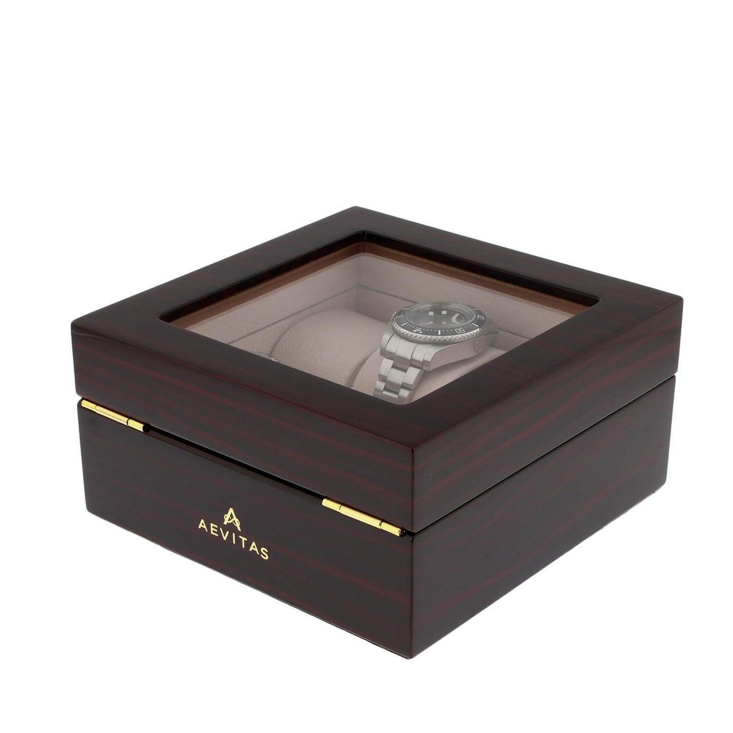 Premium 6 Watch Box in Cherry Wood Piano Gloss Finish with Luxury Lining