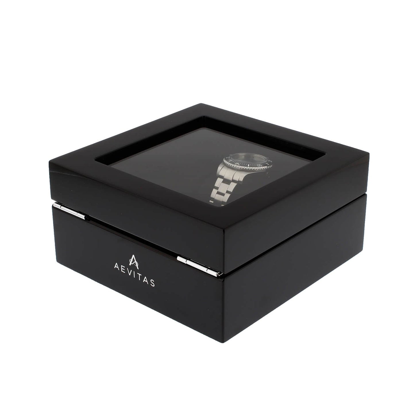 Premium 6 Watch Box in Piano Black Gloss Finish with Black Luxury Lining