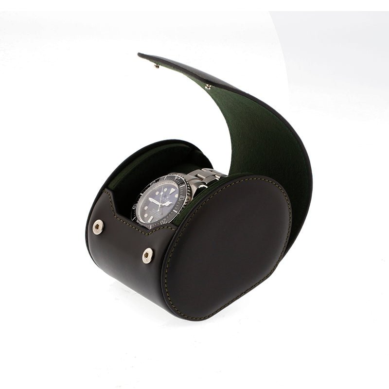 Single Watch Roll Case in Premium Black Nappa Leather by Aevitas