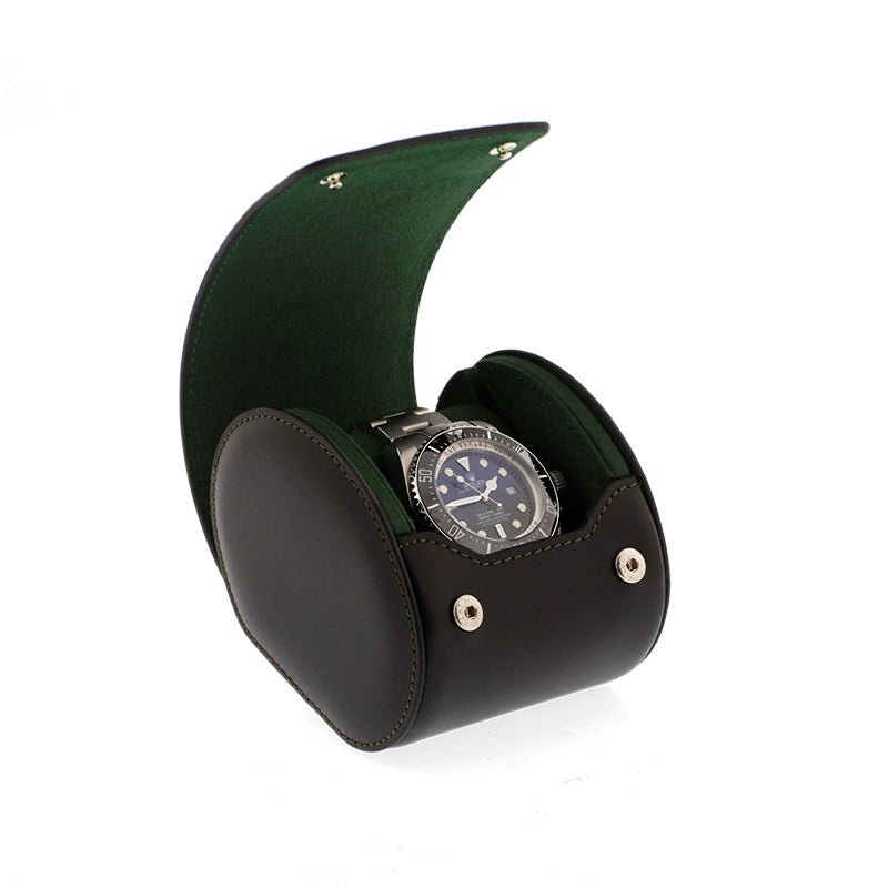 Single Watch Roll Case in Premium Black Nappa Leather by Aevitas