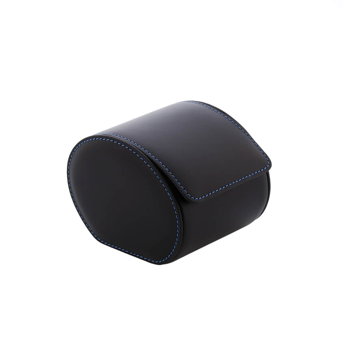 Single Watch Roll Case in Premium Black Nappa Leather with Blue Lining by Aevitas