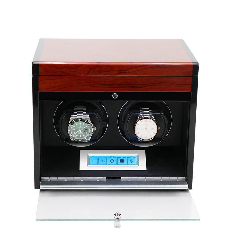 2 Watch Winder with Extra Storage Wood Veneer Finish by Aevitas - Special Offer