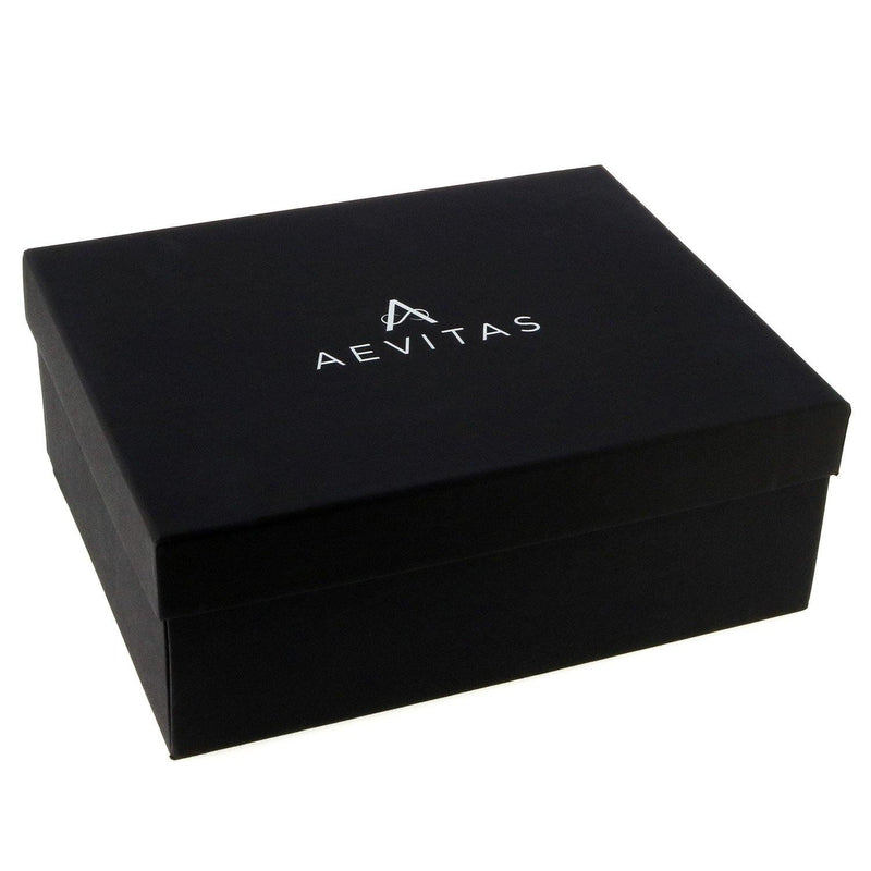 4 Watch Box Black Genuine Leather with 8 Cufflink Holders by Aevitas - Swiss Watch Store UK