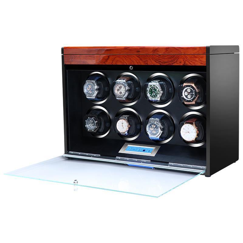 8 Watch Winder with Extra Storage Wood Veneer Finish by Aevitas - Special Offer