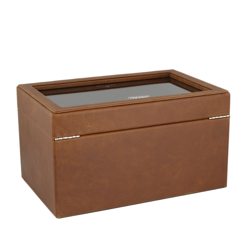 Cognac Brown Genuine Leather 20 Watch Box with Drawer by Aevitas