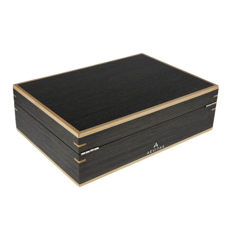 Dark Walnut Wood Natural Finish Watch Box 10 Watches by Aevitas