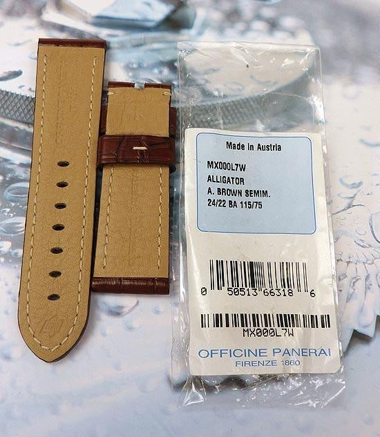 Medium Brown Alligator 24-22 mm Panerai Strap 24-22 BA 115-75 - Swiss Watch Store UK