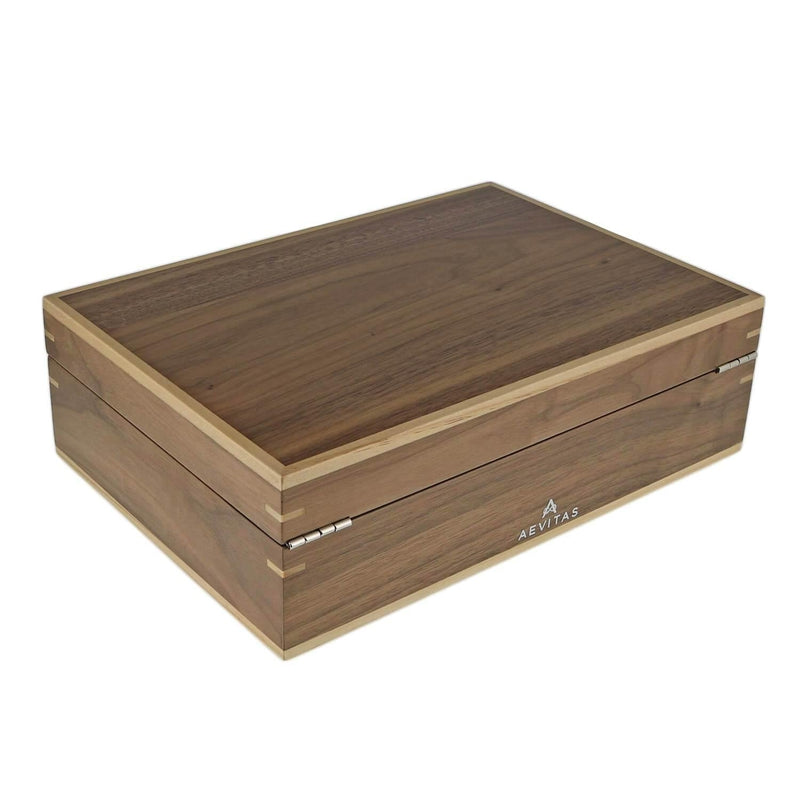 Watch Box Light Walnut Wood Natural Finish for 10 Watches by Aevitas