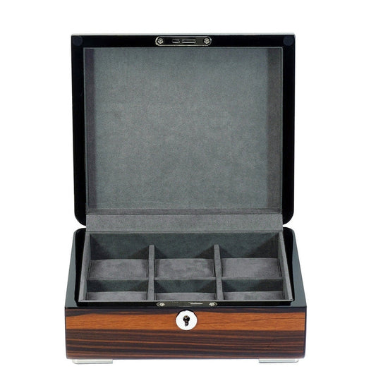 Watch Box for 6 Watches Superb Quality Macassar with Solid Lid by Aevitas